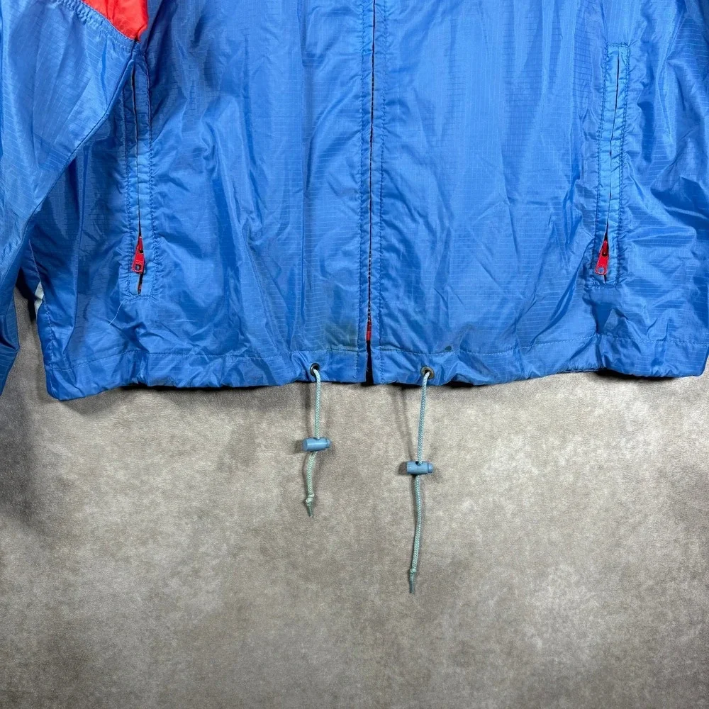 Vintage Spyder Windbreaker Jacket Mens Size XL Blue Red Colorblock Full Zip